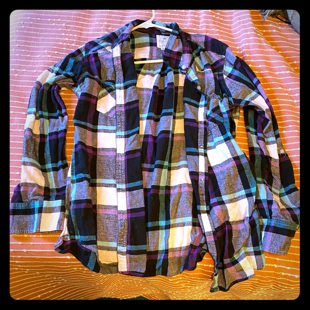 Pacsun blue and purple flannel